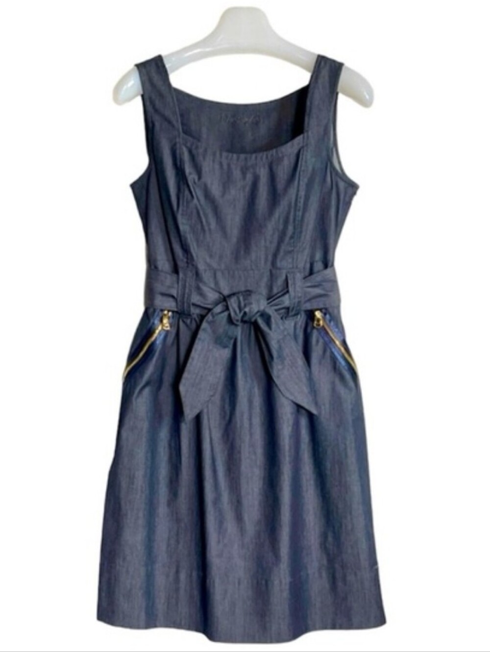 Ann Taylor Denim Sleeveless Fit & Flare Dress Size 6